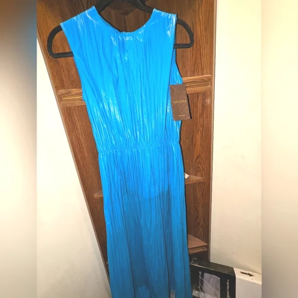 Blue Leather Gucci Dress Blue Leather Gucci Dress